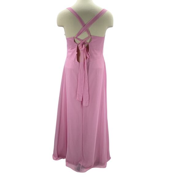 AW BRIDAL 22 3X plus candy pink bridesmaid wedding party maxi dress NEW B104 - Picture 2 of 7
